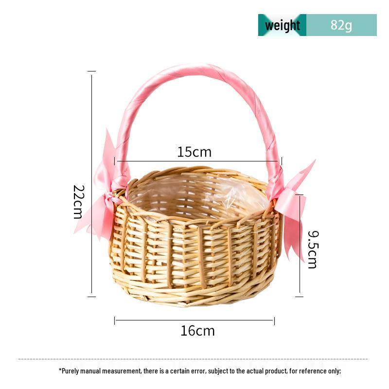 Willow Woven Princess Handbag: Floral Basket, Wedding Gift, and Pastoral Flower Arrangement Souvenir