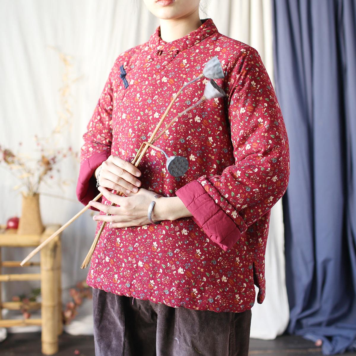 

Johnature женские винтажные парки с цветочным принтом плюс пальто в китайском стиле на пуговицах с длинными рукавами-стойками одежда весенние парки One Size