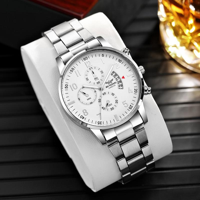 Men Business Watch Fashion Steel Band Male's Calendar Quartz Watch Relogio Masculino
