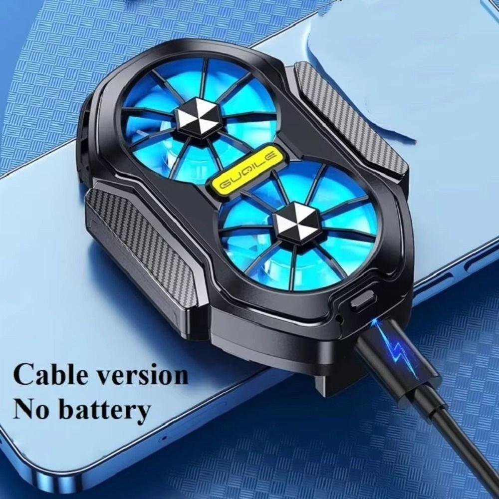 With Blue Light Mobile Phone Cooler Air Cooling Dual Fan Radiator E-sports Live Streaming