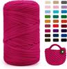 Chunky Large Roll 400g T-shirt Yarn for DIY Knitting, Crochet, Bags & Floor Mats