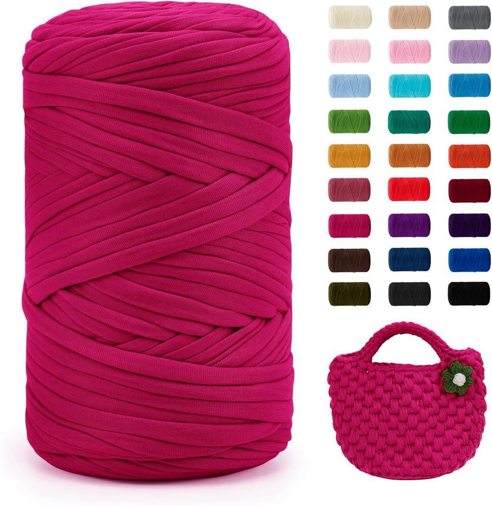Chunky Large Roll 400g T-shirt Yarn for DIY Knitting, Crochet, Bags & Floor Mats