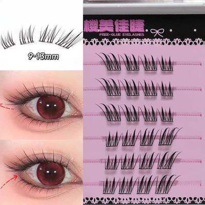 Augen Künstliche Wimpern Kleberfrei Natürliche Fasern Wimpern für Tägliches Hanfu Make-up