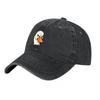 Duck Face Logo Washed Canvas Baseball Cap Unisex Adjustable Hat Casual Streetwear Style Fashionable Outdoor Sun Protection Hat