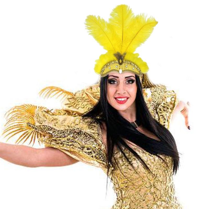 Ostrich Headdress Halloween Headwear Fascinator Decorative Headbands Unique for Women Party Costume