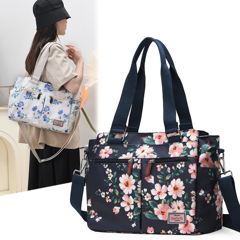 Women's Shoulder Bag Large Capacity Nylon Tote Bag Print Mother Bag