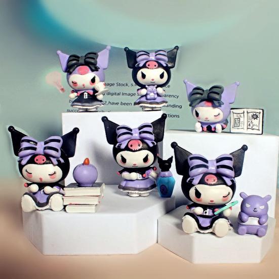 1/6 Pcs Mini Anime Doll Figure Collectible Kawaii Anime Characters Statue Small Desktop Figurine for Girls Boys