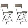 Chaises de bistrot pliantes - Maison Exclusive - Gris - Résine tressée - Cadre acier pliable