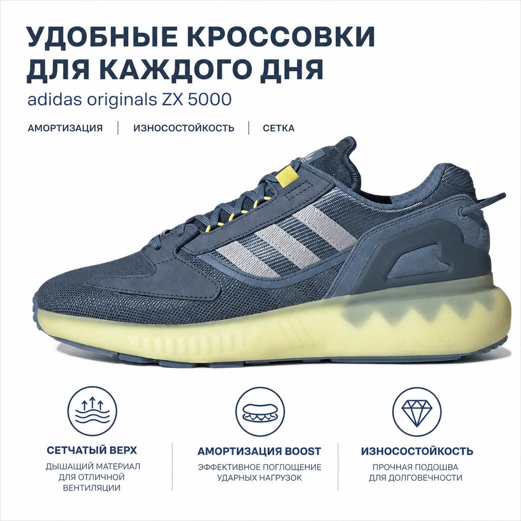 adidas Zapatillas Unisex ZX 5K Boost Azul Alterado Plata-Metálico Acero Maravilla GX2031