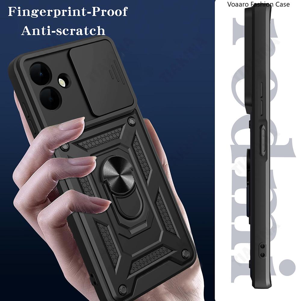 Slide Lens Armor Funda for Samsung Galaxy A07 4G Case for Samsung A06 4G M06 F06 5G Case Magnetic Ring Stand Holder Phone Cover