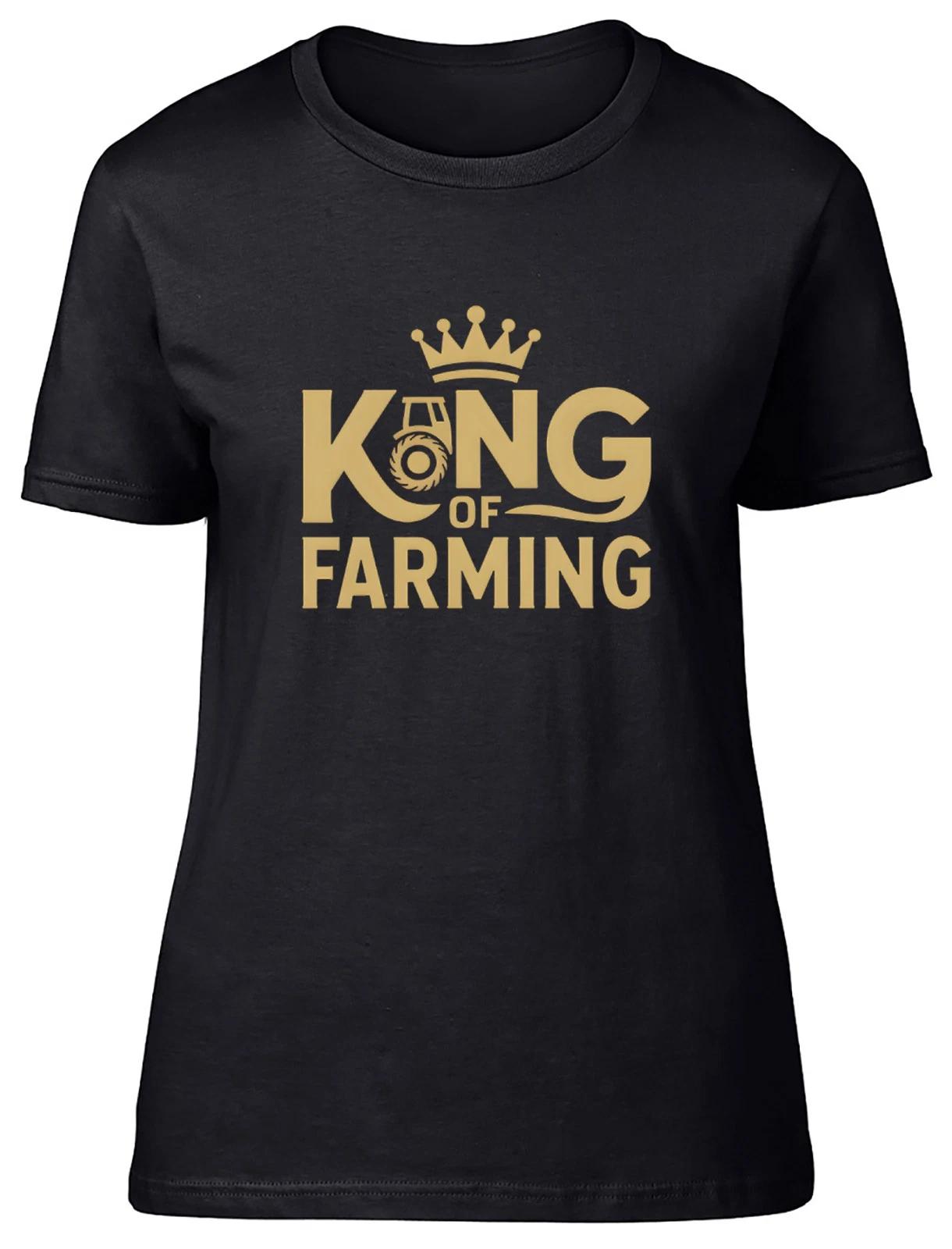 King of Farming Farmer Tractor Womens T-Shirt Ladies Gift Tee XXXL