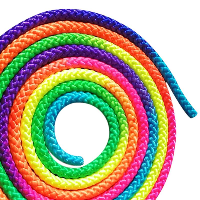 Sportovní tělocvična Duhové barvy Rytmická gymnastická lano Pevná soutěžní umělecká tréninková lana