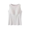 Women's Solid Color Padded Summer Vest With Shoulder Slim Fit Bottoming Sleeveless Vest