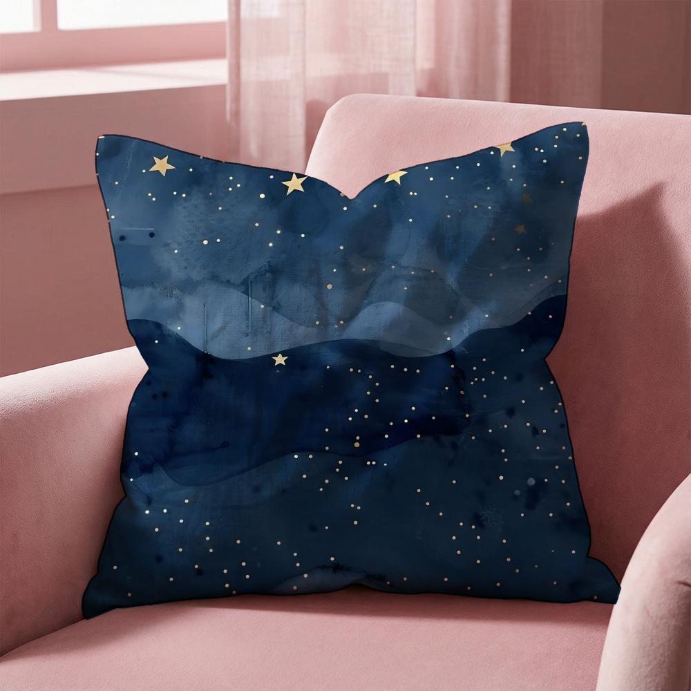 The Starry Sky Cushion Cover MultiScene Pillow Cover for Home Car Reversible Soft Durable for Daily Use