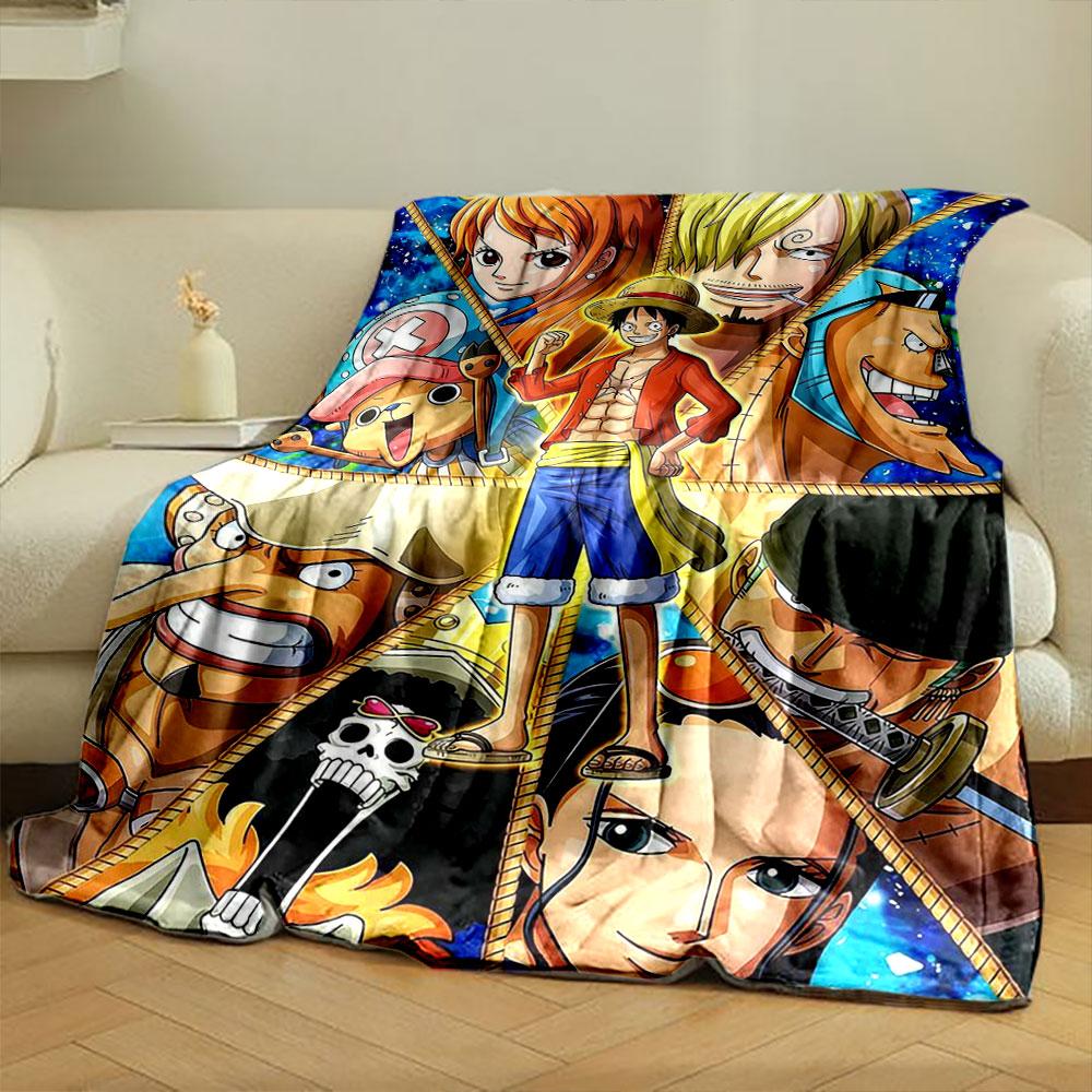 One Piece Anime Characters Blanket bedroom Blanket for Livingroom Couch lunch break Soft Cozy throw for Friend's festival Gift