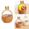 Durable Handmade Basket In Neutral Tone With Fun Rabbits Ear Detail Perfect For Fashion Home Decorations
