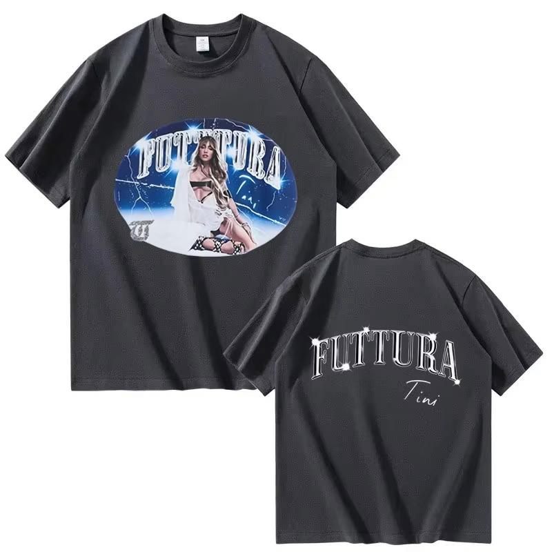 Rapper Tini Stoessel Futtura Album Tour 2026 Hip Hop Crewneck T Shirts Mens Women Fashion Tshirts Short Sleeve Punk Tops Unisex