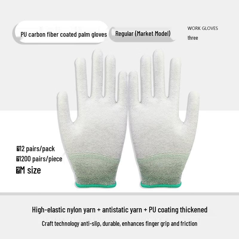 Dr. Gray Anti-Static Carbon Fiber PU Work Gloves (12 Pairs)