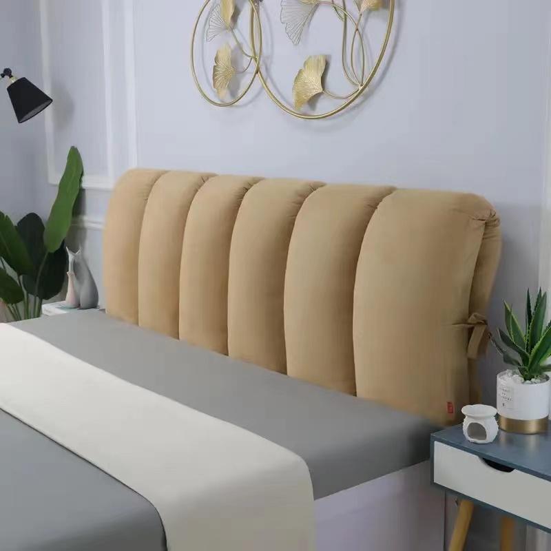 Removable Washable Soft Headboard Pillow High Rebound Sponge Backrest Headboard Cover Luxury Suede King Queen Size Head Cover