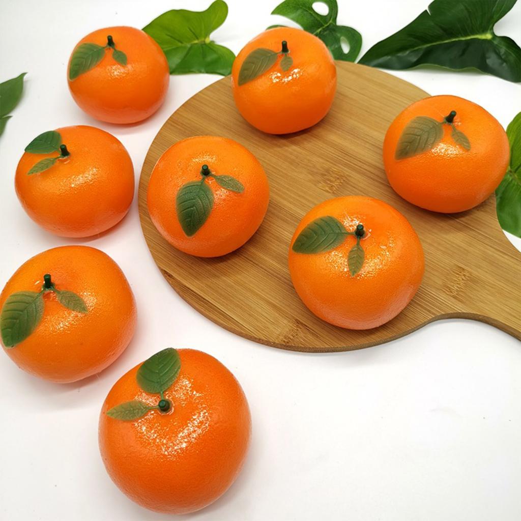 Künstliche Orange mit Grünen Blättern Schaumstoff Lebensecht Unecht Simulation Obst für Zuhause Party Küche Dekoration Fotografie