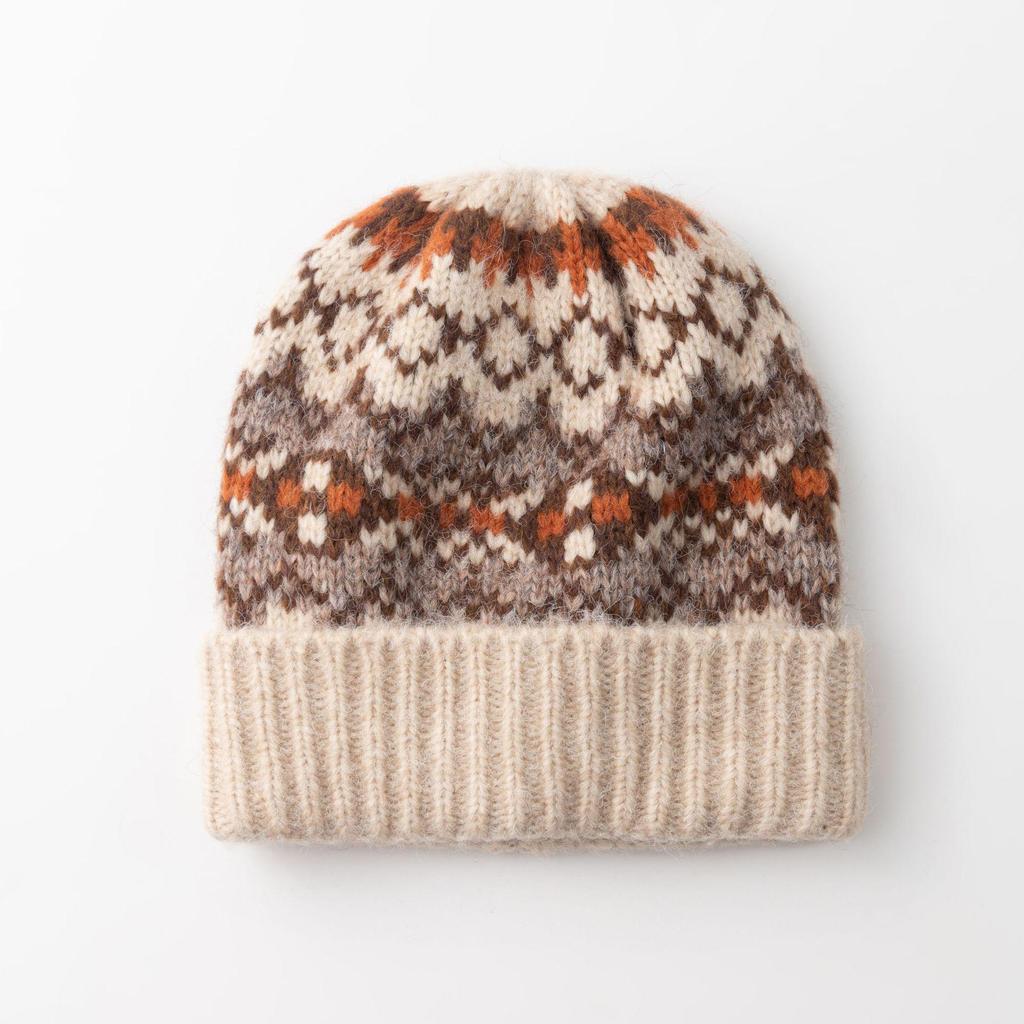 Fair Isle Strick Damen Warme Ohrschützer Mütze für Herbst/Winter