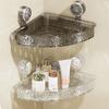 No Drill Bathroom Shelves Suction Cups Toilet Washbasin Corner Storage Rack  Bathroom Accessories