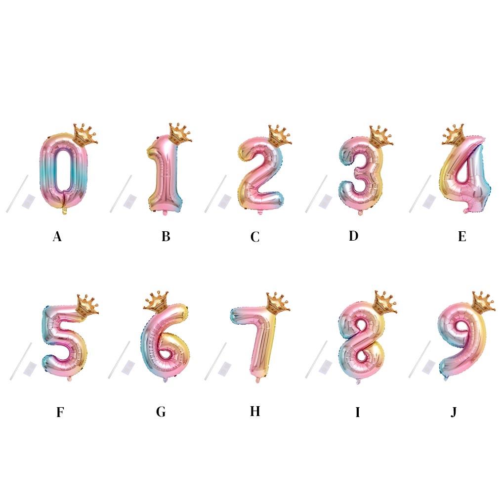 Party Balloon with Gradient Color Birthday Party Decor Aluminum Foil Balloon 32 Inch