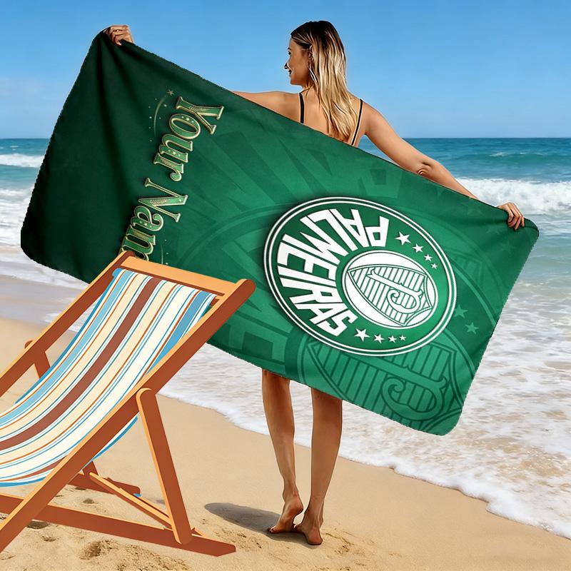 Name Custom SE Palmeiras logo Print Beach Towel, Large Soft Quick Dry Towel for Beach Camping Swimming