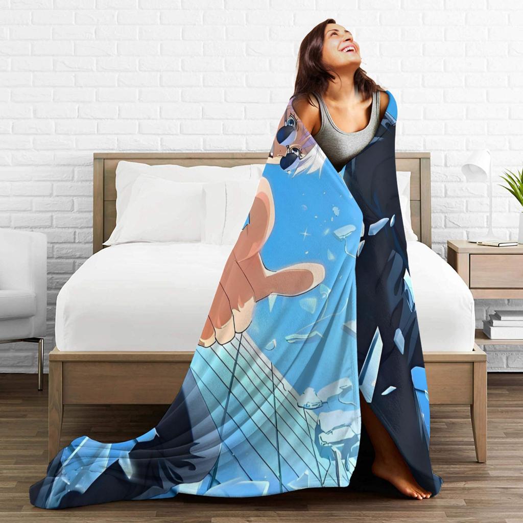 Gojo Satoru Blankets Flannel Anime Jujutsu Kaisen Super Soft Throw Blanket for Bedding Couch Bedspread