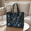 Gothic Skull Pattern Tote Bag Casual Street Style Daily Handbag Dark Style Fashion Travel Carry Bag