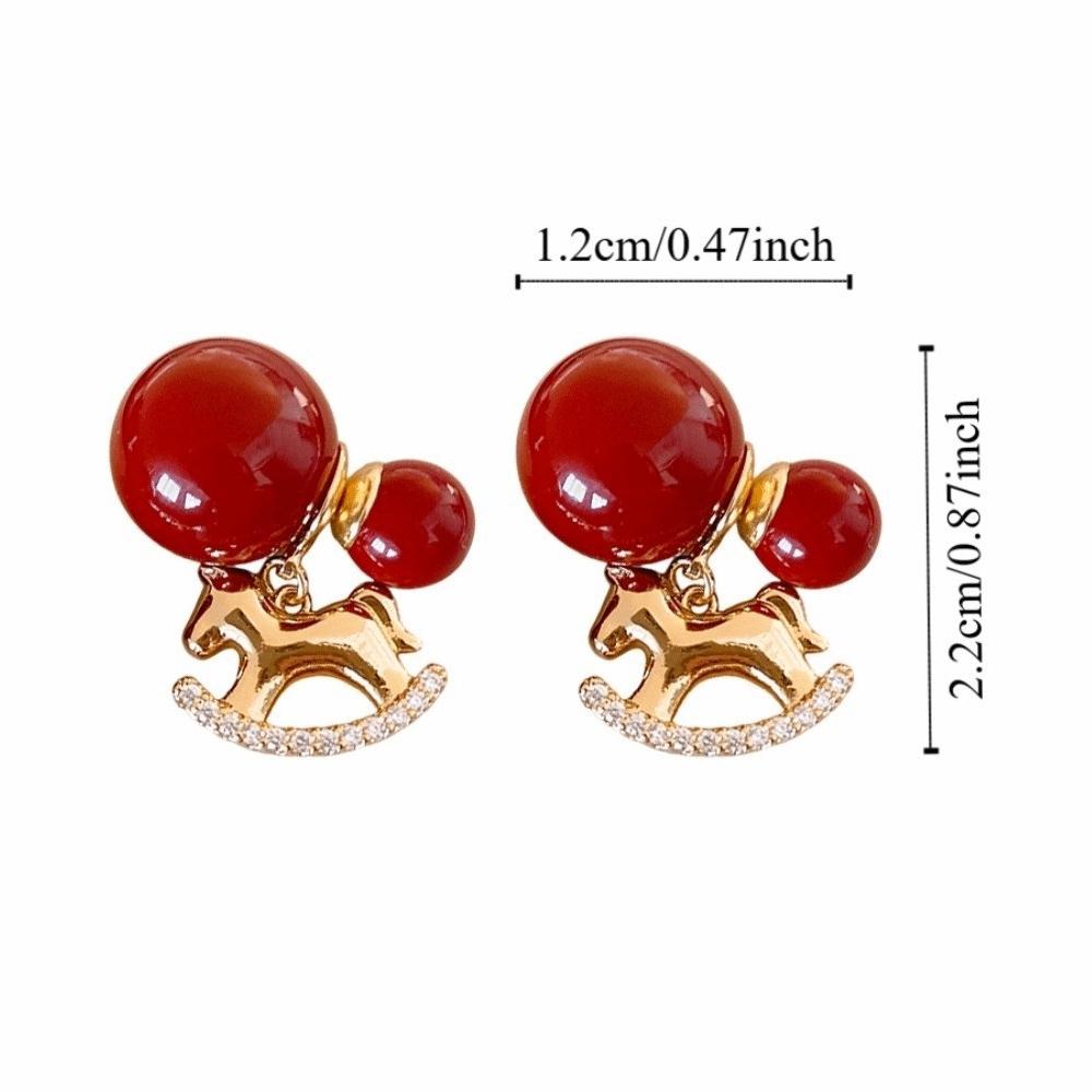 Fashion Jewelry Zodiac Horse Earrings Chinese Horse New Year Drop Earrings New Year Gift