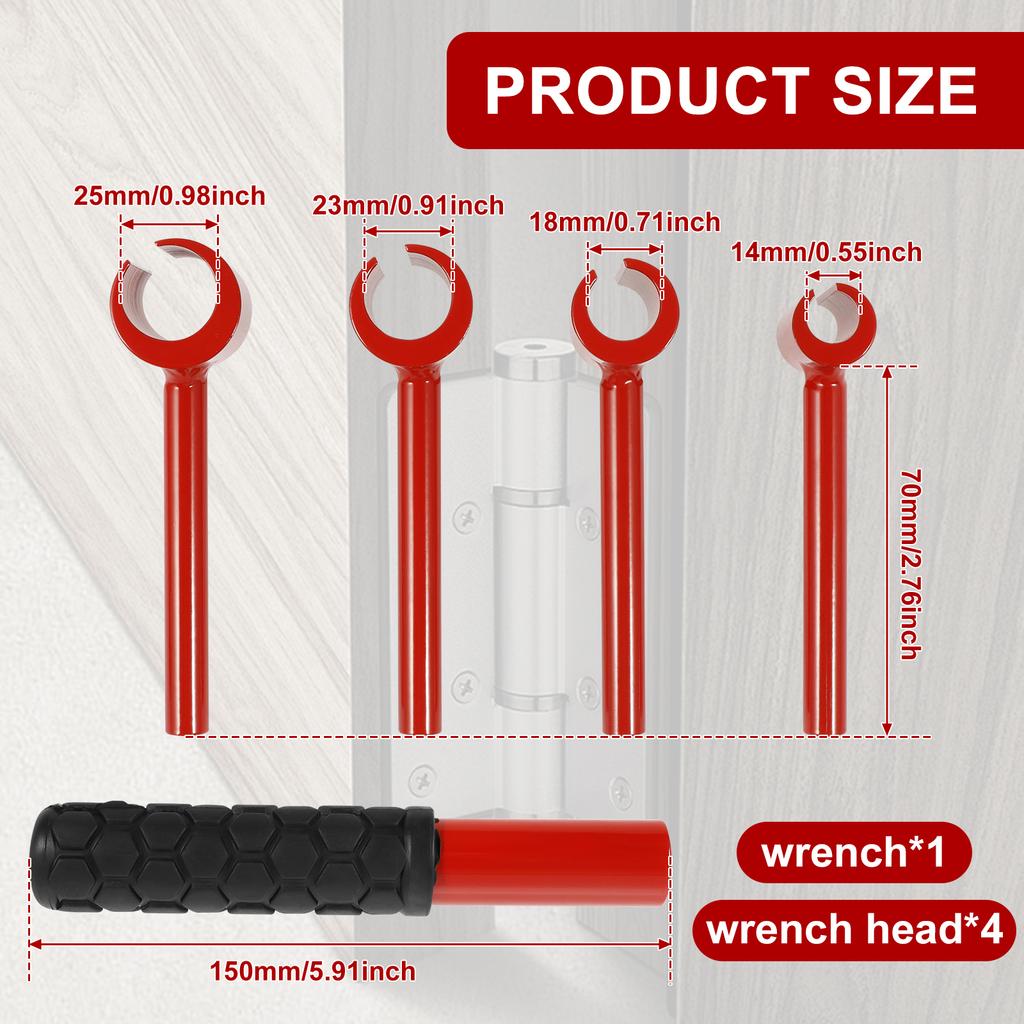 Türscharnier-Einstellschlüssel 14-25mm Stahl Scharnier-Einstellwerkzeug Scharnier-Spaltschlüssel Einstellschlüssel Türscharnier-Reparaturwerkzeug