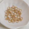 14K Gold plattierter gravierter Doppelkreis-Anhänger & Verbinder für DIY Schmuck