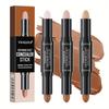 Dual Head Contour Stick Zvýrazňovač 2 v 1 Stereoskopický Finishing Shadow V Face Zvýrazňovač Concealer Stick Finishing Cream Foundation Makeup Stick