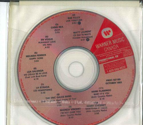 CD РАЗЛИЧНЫЕ  Warner Music Canada Март 1993  Vo PROC93167 WARNER MUSIC CA 1993 Канада Поп Б/у