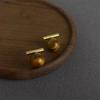 Retro Melaard Tiger's Eye Handmade French Light Luxury Stud Earrings for Women