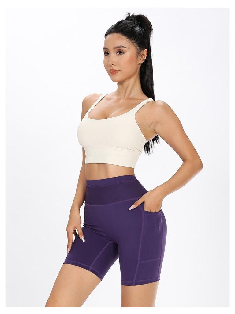 Unisex Quick-Dry 6-Pocket Kangaroo Running Shorts for Yoga and Cycling