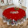 1pc Christmas and New Year Tablecloths, Santa Claus snowman, and Christmas tree patterned Tablecloth, Christmas party tablecloth