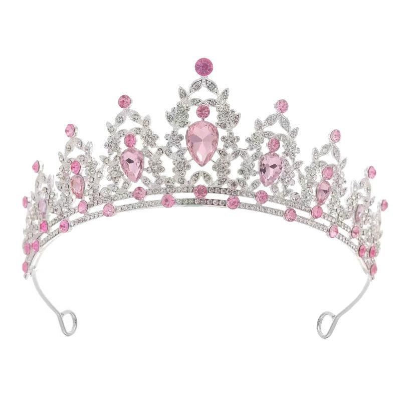 European and American Bride Headwear Crown Handcrafted Rhinestone Headband Simple and Elegant Crown Wedding Dress Accessories