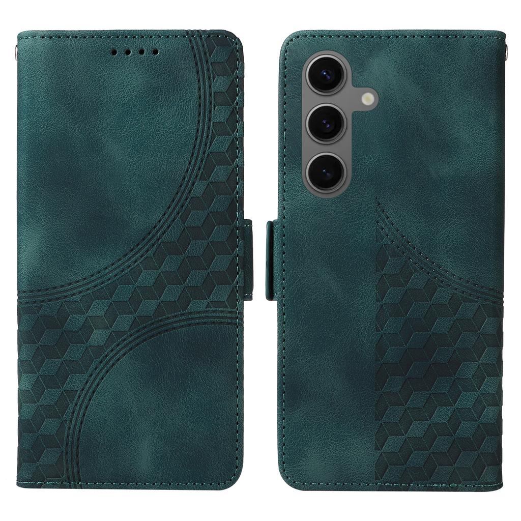 For Samsung Galaxy S25+ Case PU Leather Phone Cover Rhombus Starry Imprinted