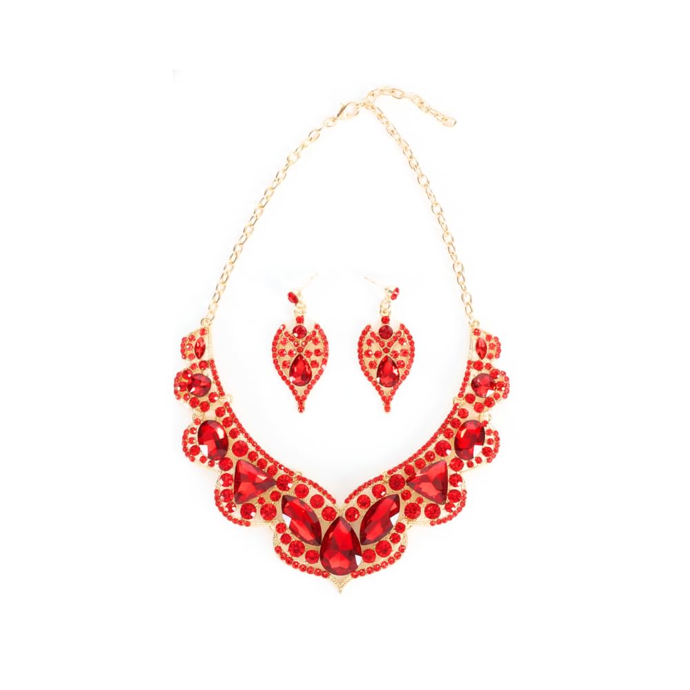 

[KK Solis] Necklace and Earring Set, Gorgeous, Social, Competition, Belly Dance, Wedding, Recital, Concert, Stage Costume, Women s Accessories,