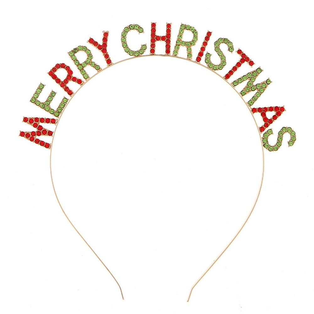 Christmas New Year Headband MERRY CHRISTMAS Alloy Rhinestone Knotted Letter Headband Atmosphere 2026