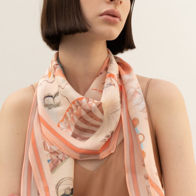 Saint Luxure Triangle Chiffon Scarf Reflect SL21SDIRF