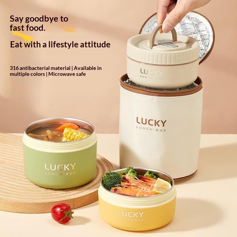 Portable Sealed Thermal Lunch Box For Kids Stackable Microwave 304 Stainless Steel Bento Box Insulated Food Container