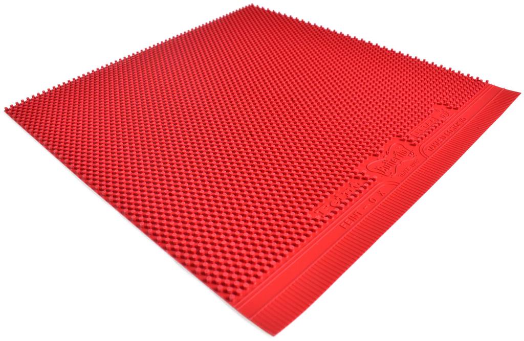 Butterfly Table Tennis Feint High 1 Rubber FEOXR Rubber, OX, Grain, (No Sponge), 00060, Red,