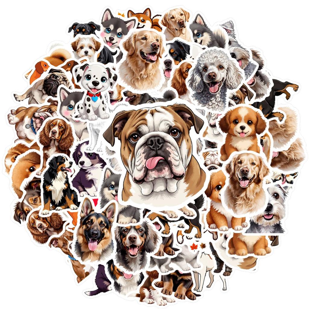 35 Stück skurrile Welpen-Aufkleber Verspielte Hunde Tier-Aufkleber Lustige Aufkleber für Laptop Gepäck Notizbuch Tagebuch Aufkleber