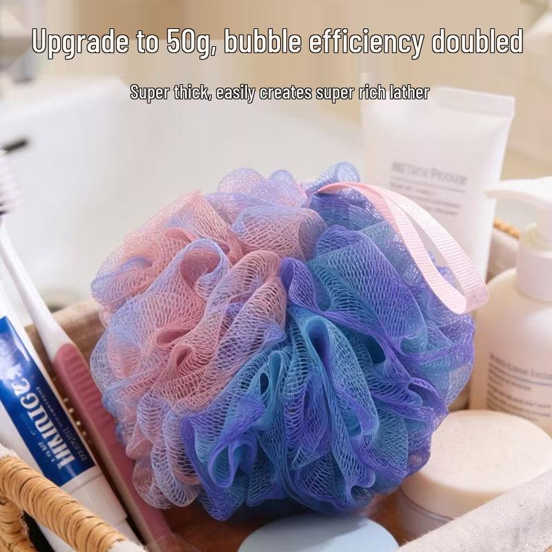 Four-Color Bath Sponge Ball - Soft, Durable, Skin-Friendly Shower Essential.
