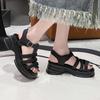 Thick Bottom Sandals Women Comfortable Muffin Hollow Out Woven Shoes