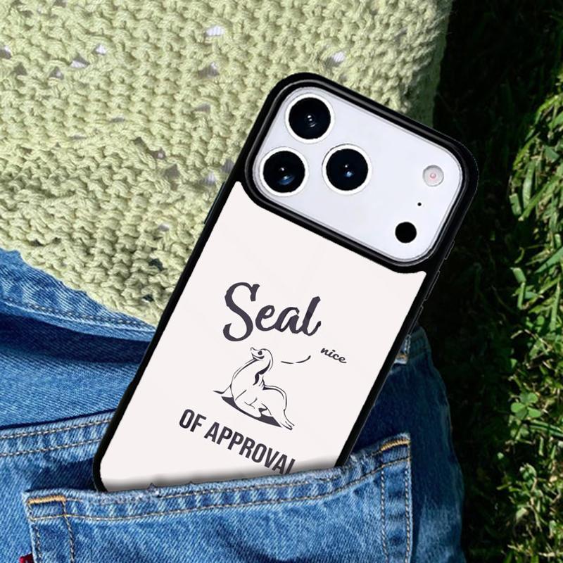 Funny Seal of Approval Phone Case Cover Compatible with for IPhone 17air 16e 15 14 13 12 11Pro Max 17 Air