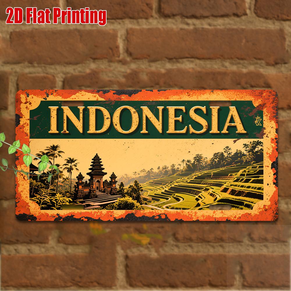 D Flatpc Vintage Metal Sign Outdoor Wall Art (xcm) INDONESIA Aluminum Sign Vehicle Decor Home DecorRetro Bali Decor